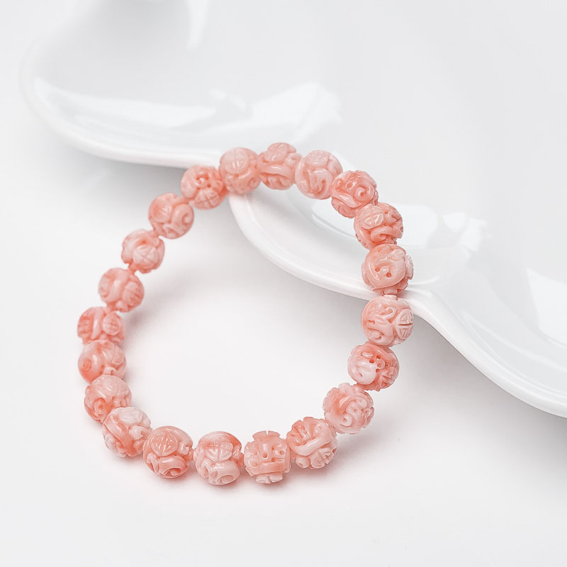 深水珊瑚龙珠单圈手串-红掌柜