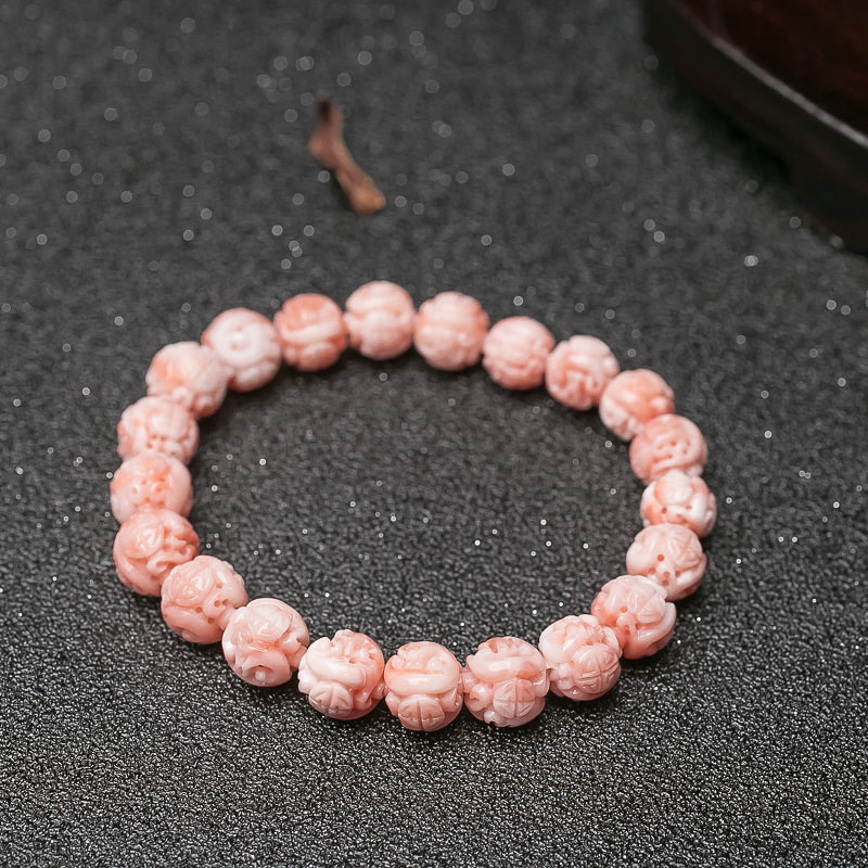 珊瑚龙珠单圈手串-红掌柜