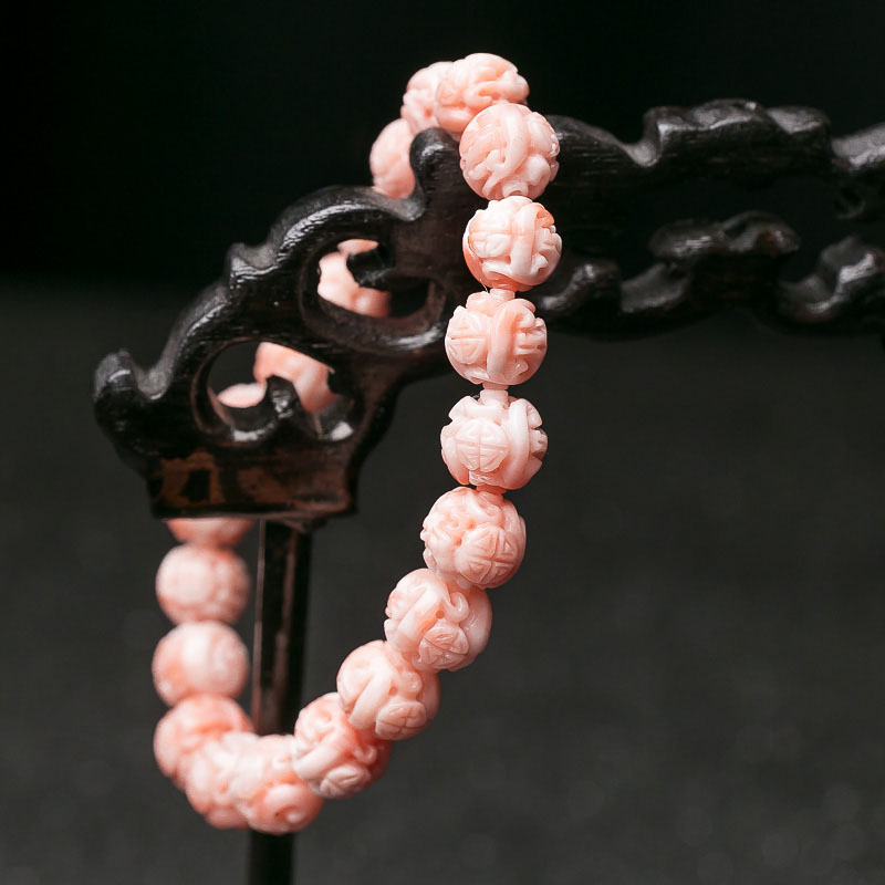深水珊瑚龙珠手串-红掌柜