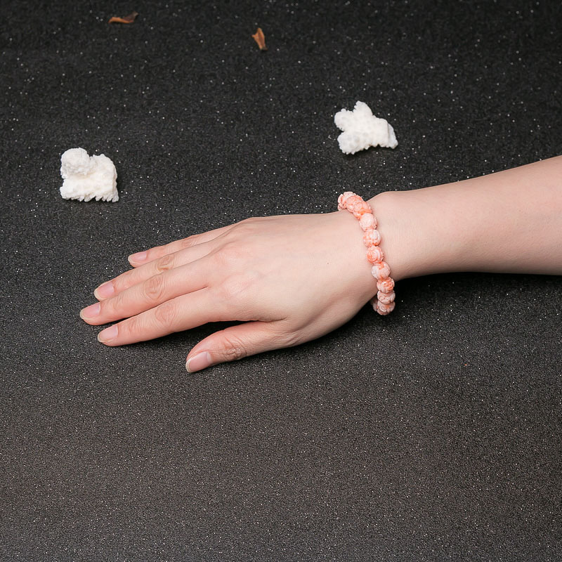 天然珊瑚龙珠单圈手串-红掌柜