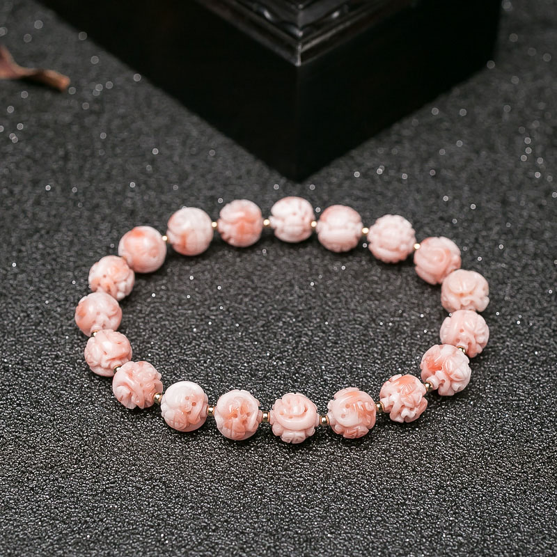 珊瑚龙珠单圈手串-红掌柜