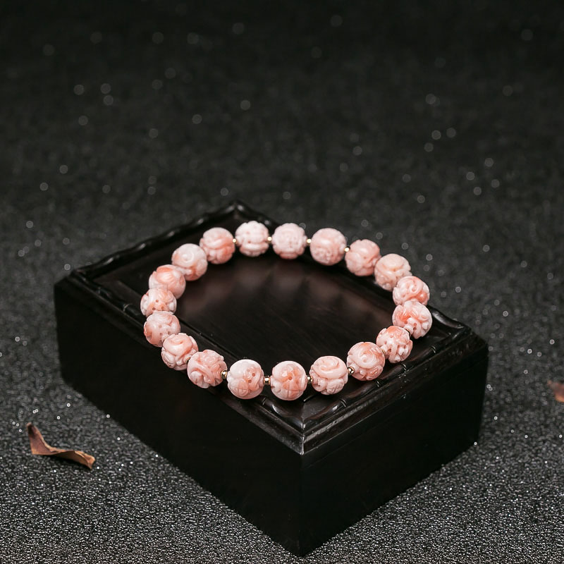 深水珊瑚龙珠手串-红掌柜