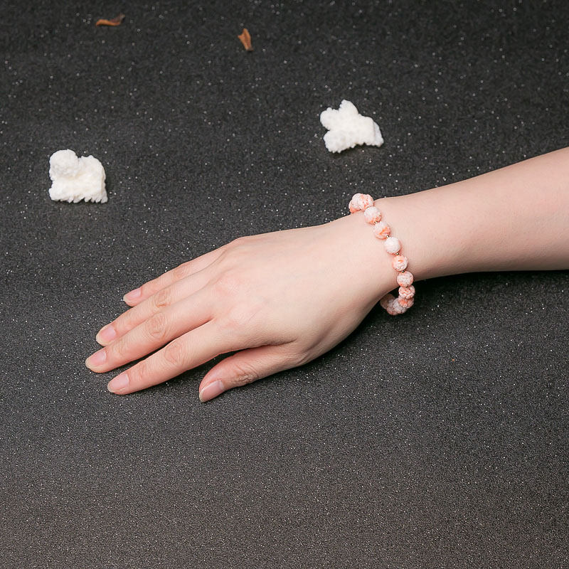 天然珊瑚龙珠单圈手串-红掌柜