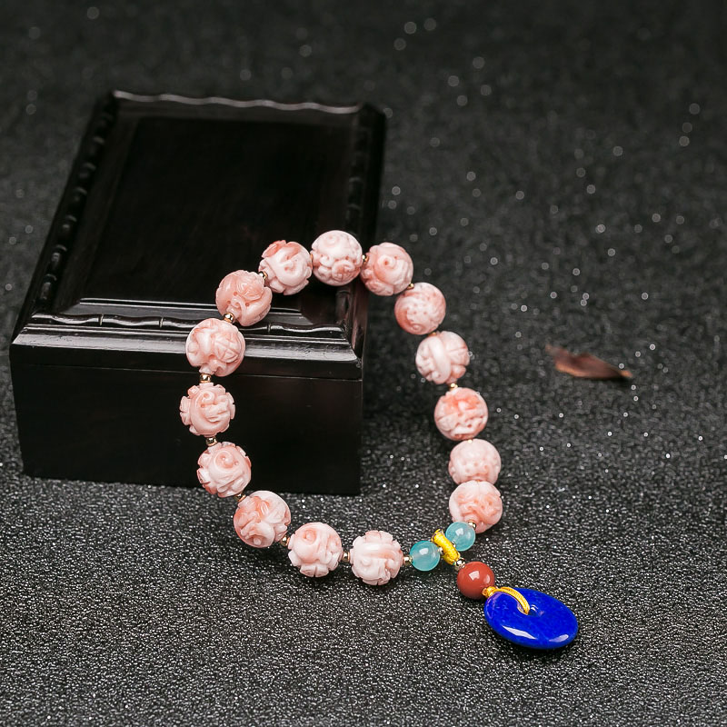 珊瑚龙珠单圈手串-红掌柜