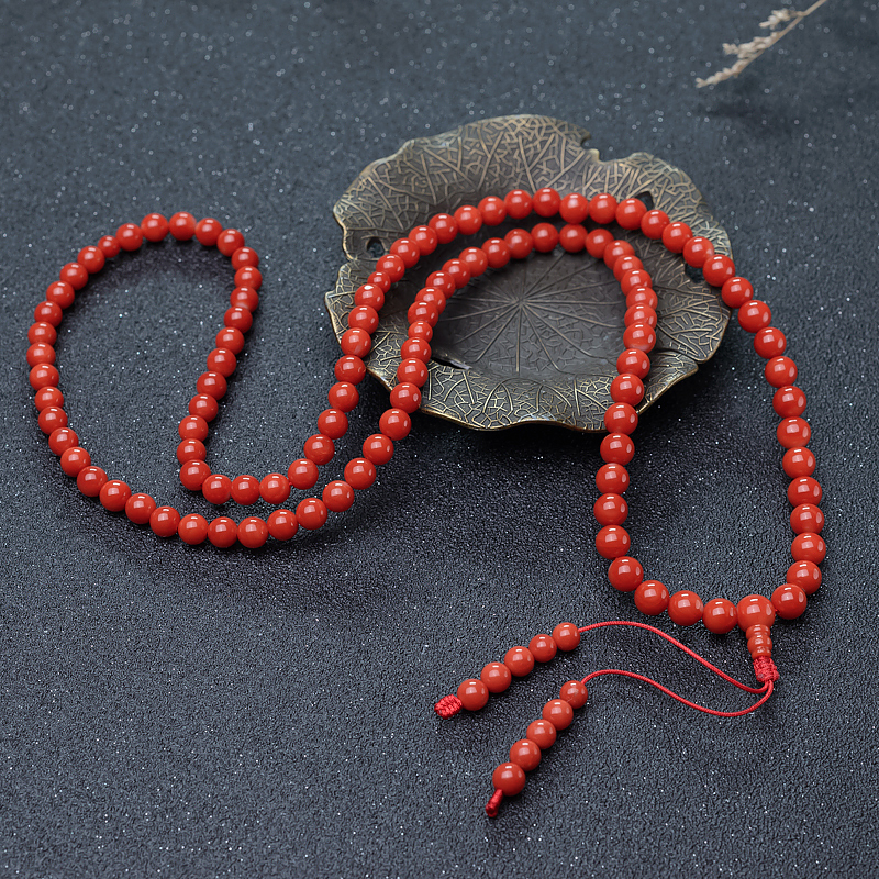 阿卡珊瑚108佛珠-红掌柜