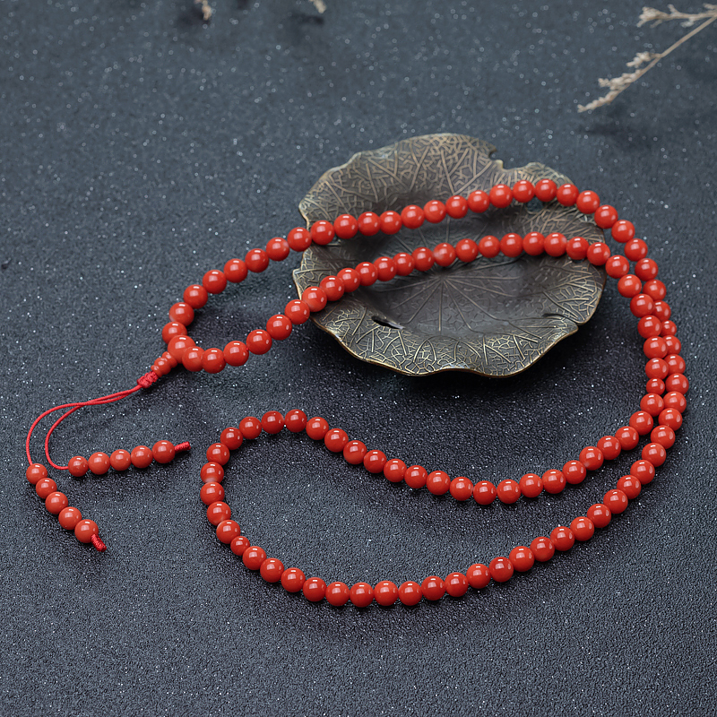 6mm珊瑚108佛珠-红掌柜