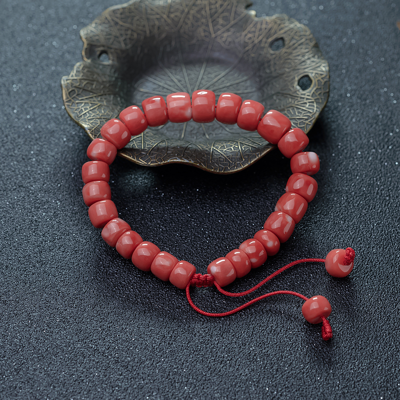 MOMO珊瑚桶珠手串-红掌柜
