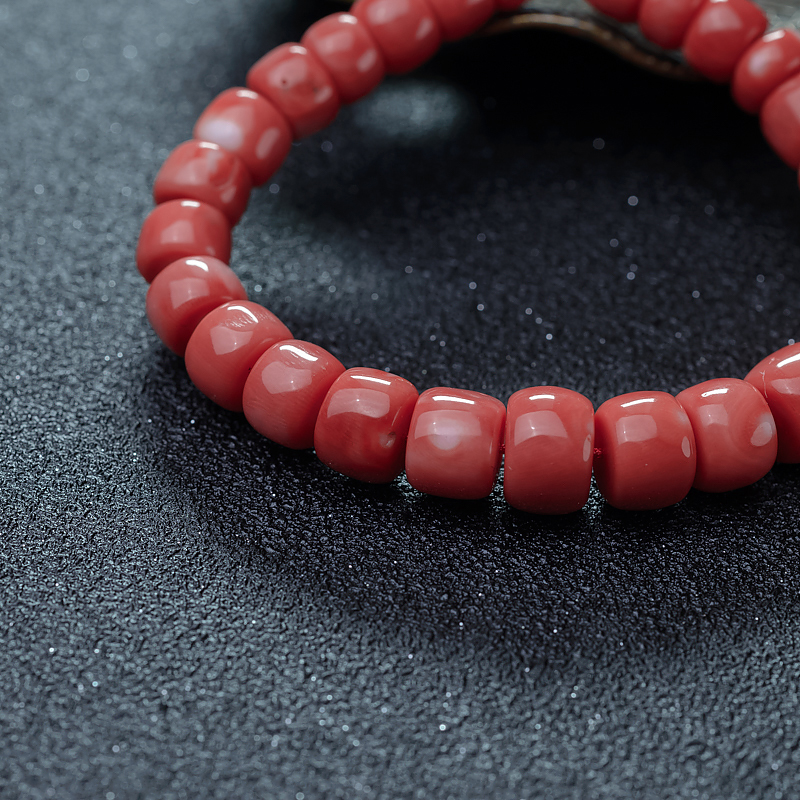 天然珊瑚桶珠手串-红掌柜