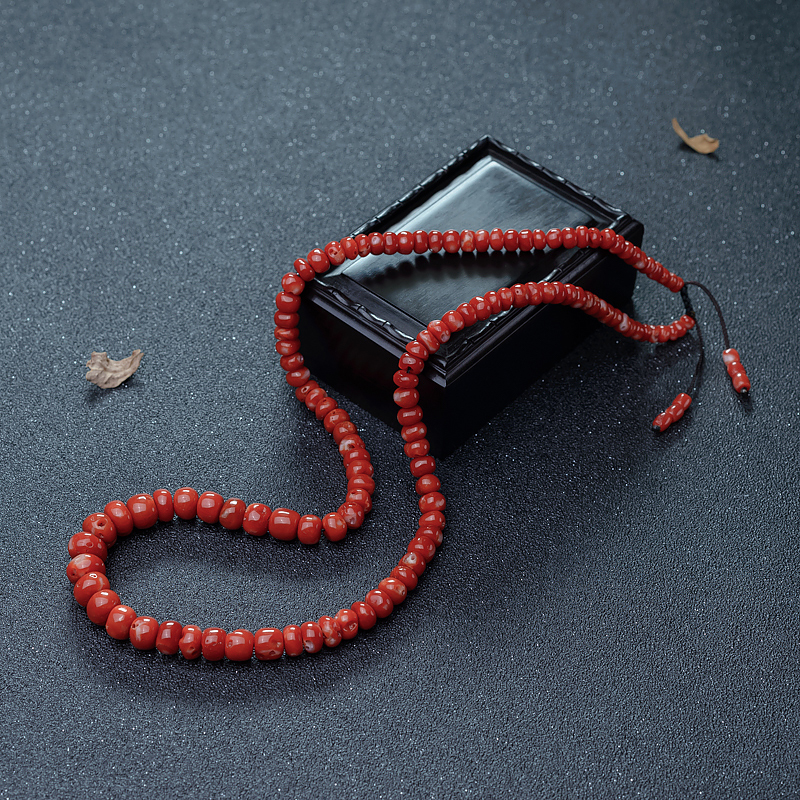 珊瑚鼓珠塔链-红掌柜