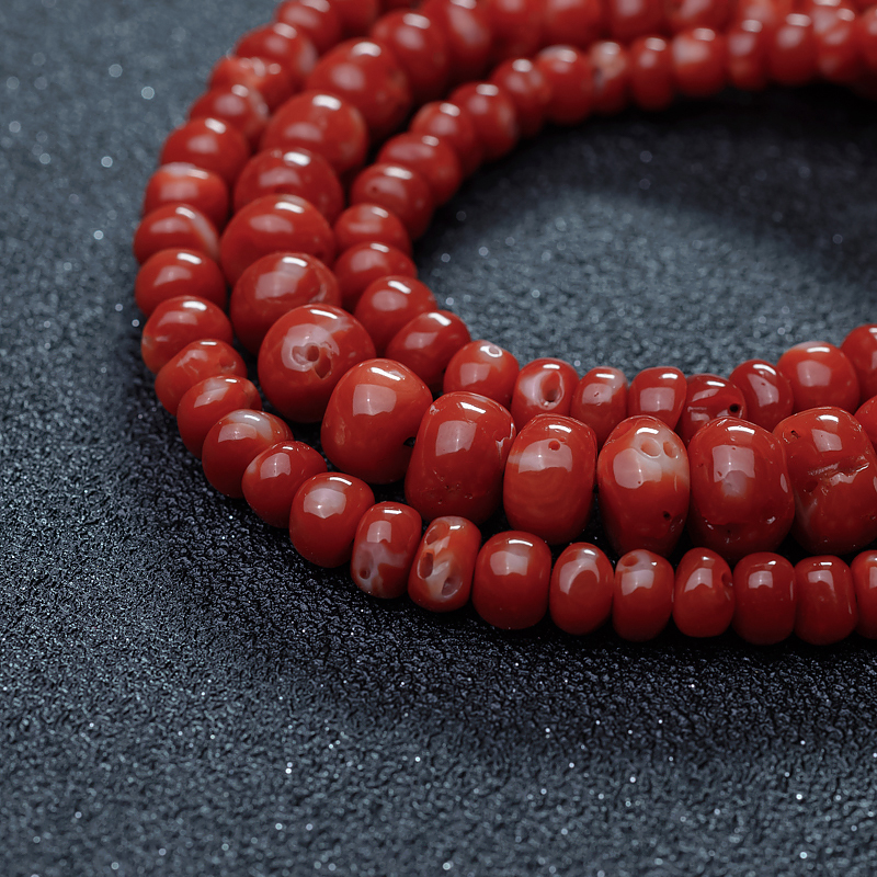 日本天然珊瑚鼓珠塔链-红掌柜