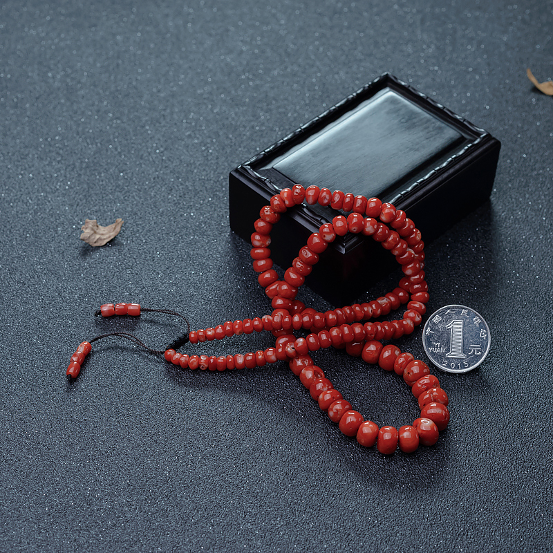 阿卡珊瑚鼓珠塔链-红掌柜