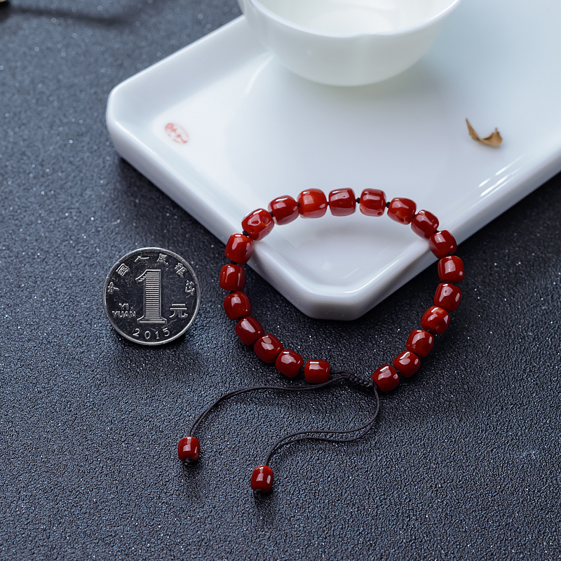 天然珊瑚桶珠手串-红掌柜