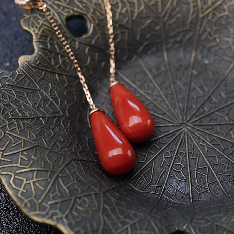 珊瑚耳坠-红掌柜