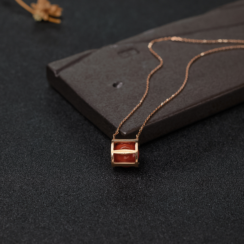 朱红珊瑚锁骨链-红掌柜