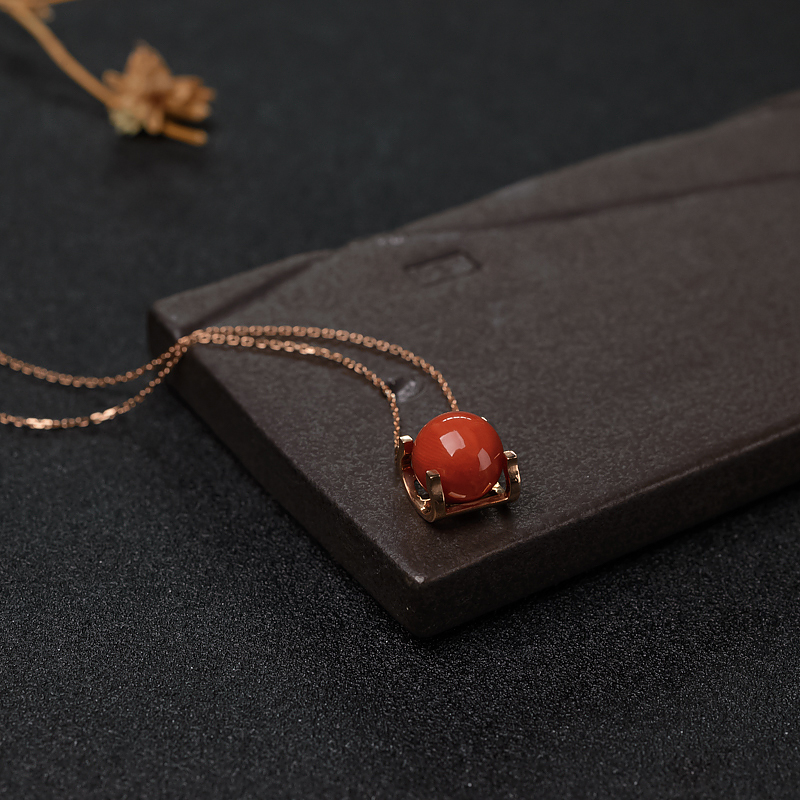 沙丁珊瑚锁骨链-红掌柜