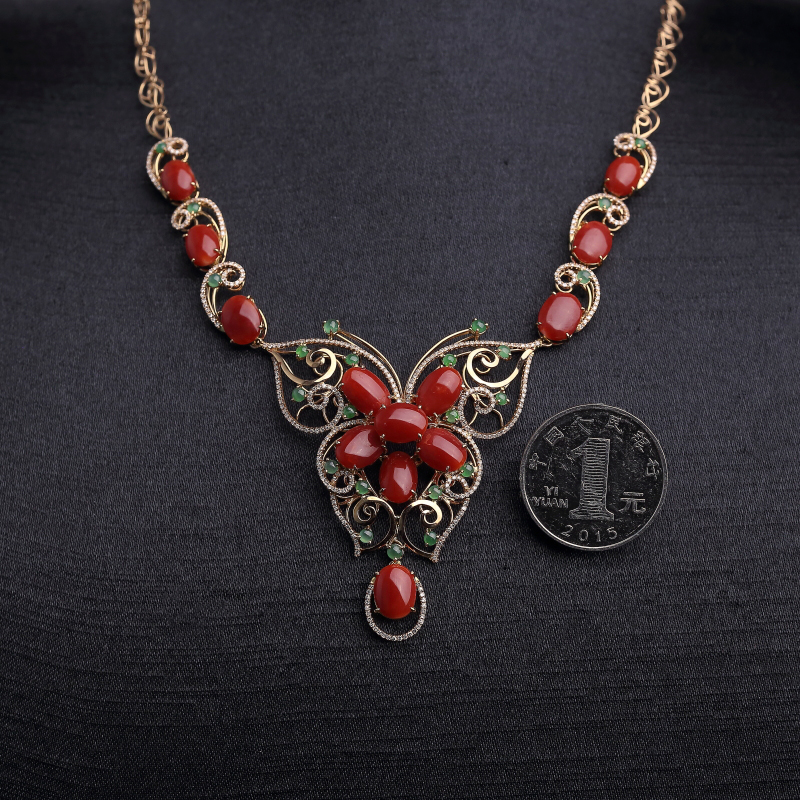 阿卡正红珊瑚项链-红掌柜