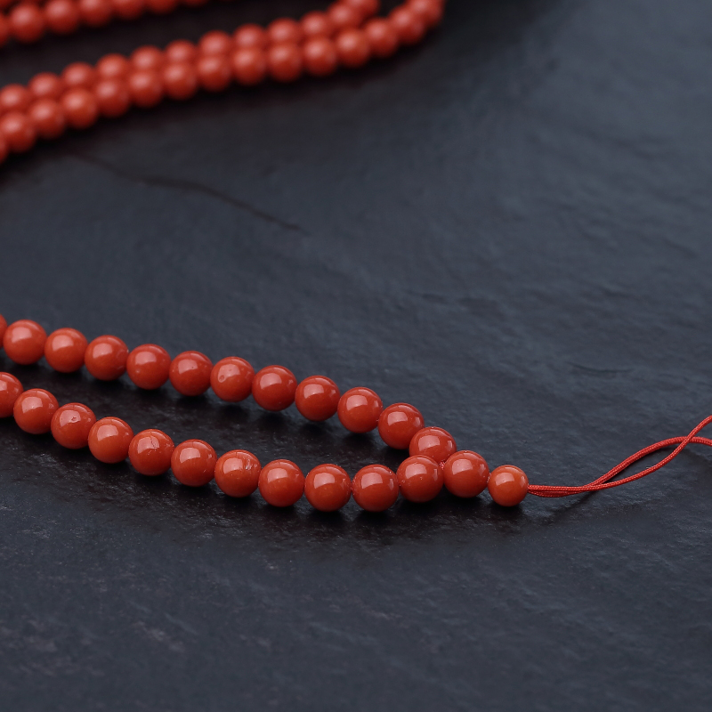 意大利天然朱红珊瑚108佛珠-红掌柜
