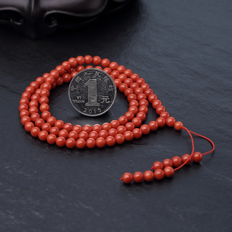 沙丁珊瑚108佛珠-红掌柜