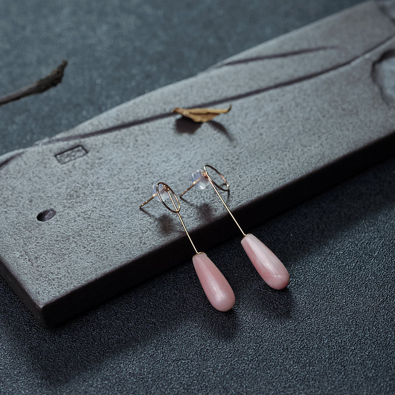 深水粉红珊瑚耳坠-红掌柜