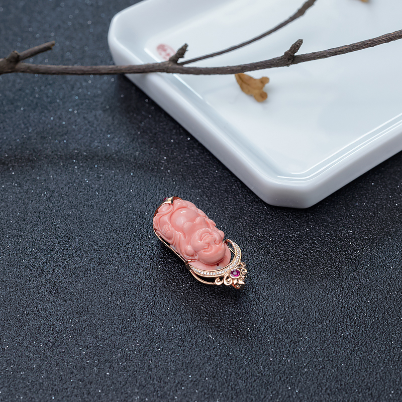 MISU粉红珊瑚弥勒佛-红掌柜