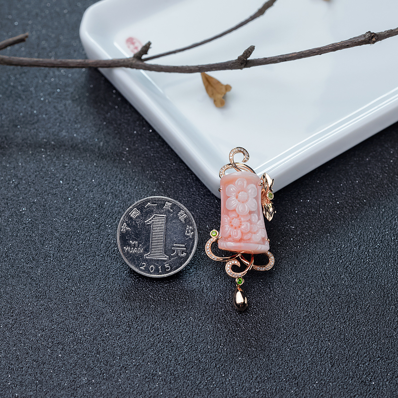 MISU红珊瑚花吊坠-红掌柜