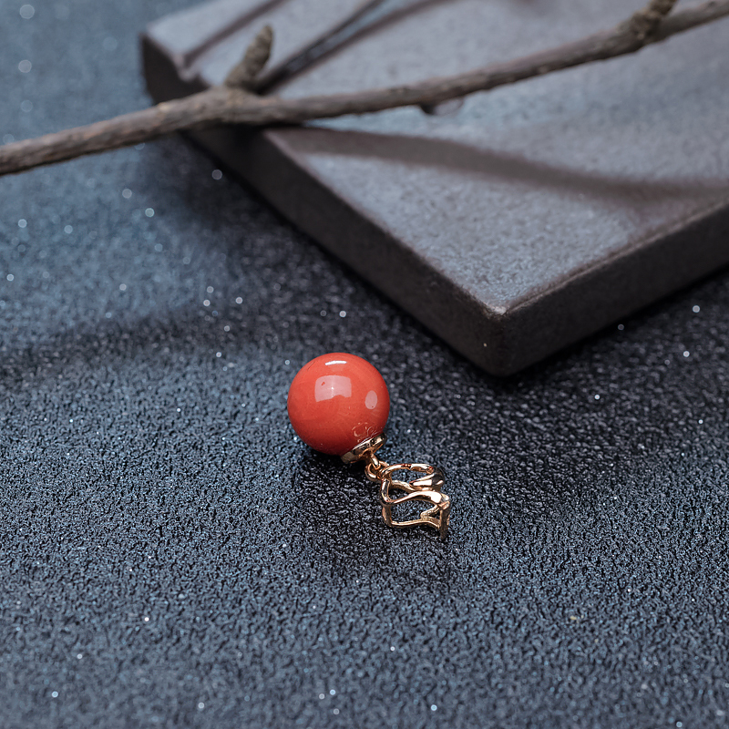 天然珊瑚圆珠吊坠-红掌柜