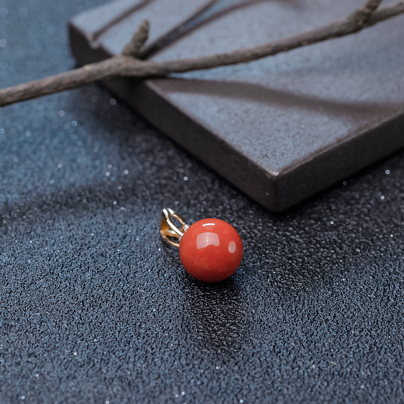 天然珊瑚圆珠吊坠-红掌柜