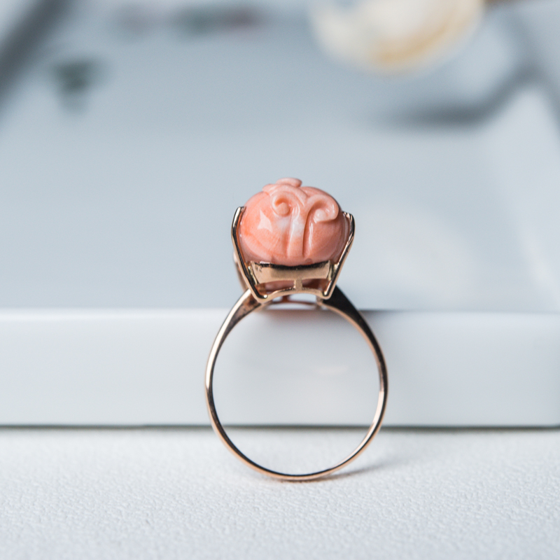 珊瑚貔貅戒指-红掌柜