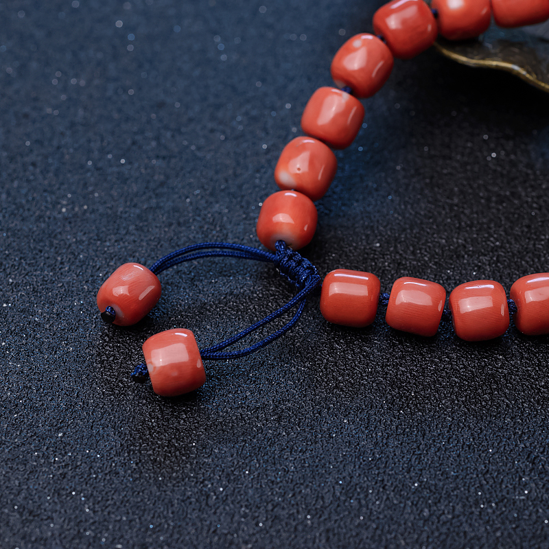 天然MOMO珊瑚桶珠手链-红掌柜