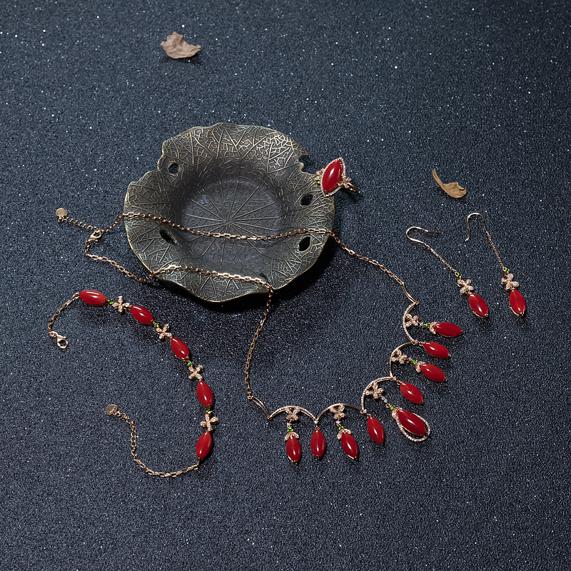 18K阿卡珊瑚套装-红掌柜