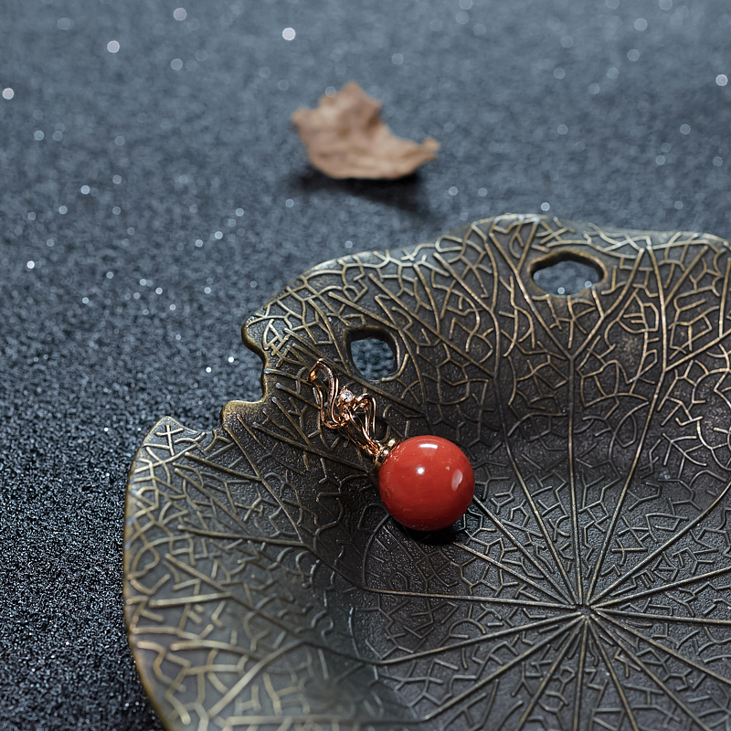 18K天然意大利沙丁珊瑚吊坠-红掌柜