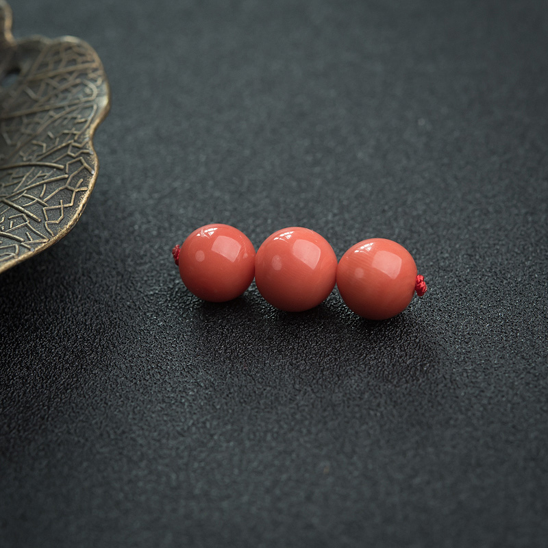 天然红珊瑚圆珠-红掌柜
