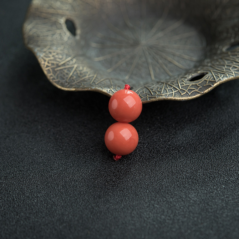橘红珊瑚圆珠对珠-红掌柜