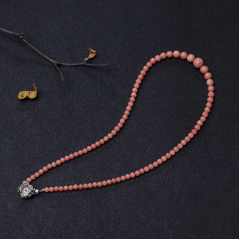 台湾天然粉色珊瑚塔链-红掌柜