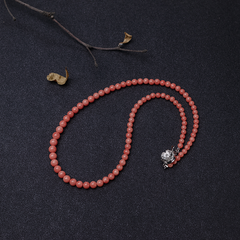 台湾天然 深水粉色珊瑚塔链-红掌柜