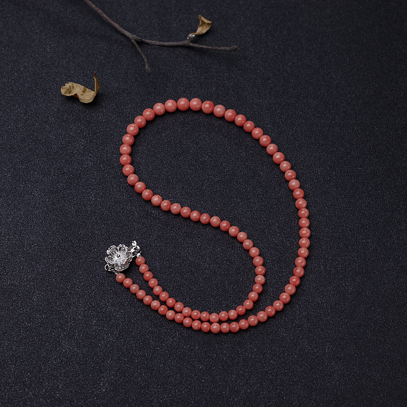 天然 深水粉色珊瑚塔链-红掌柜