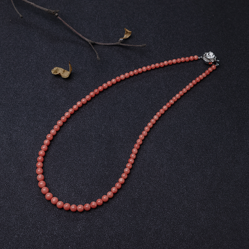 台湾天然粉色珊瑚塔链-红掌柜