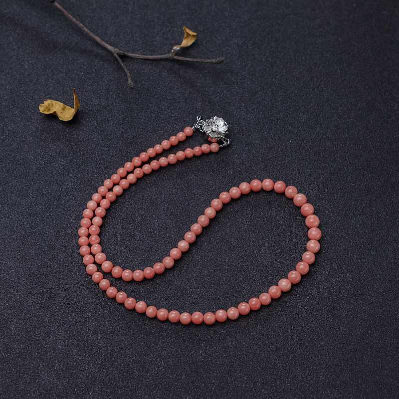 天然深水粉色珊瑚塔链-红掌柜