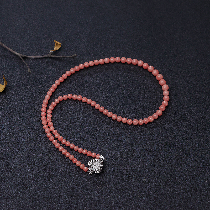 天然深水粉色珊瑚塔链-红掌柜