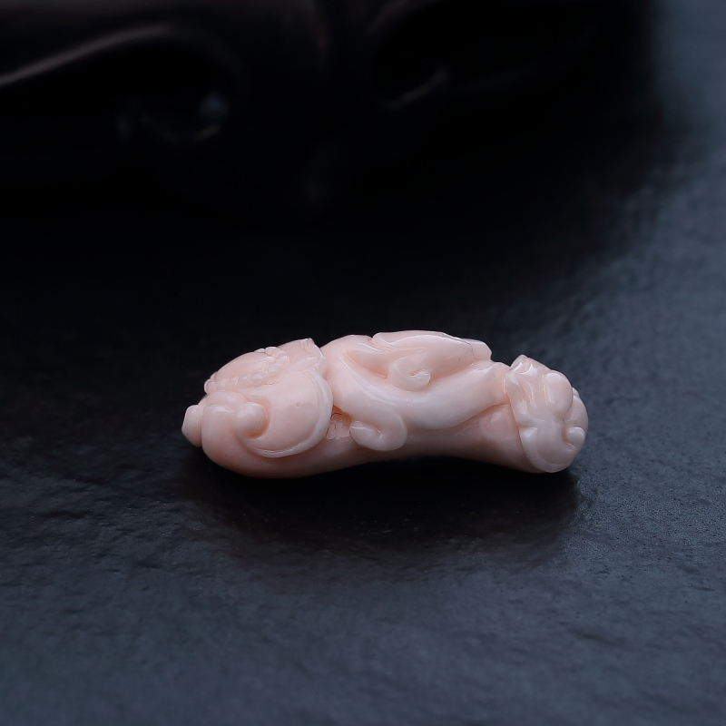 台湾天然深水珊瑚如意吊坠-红掌柜