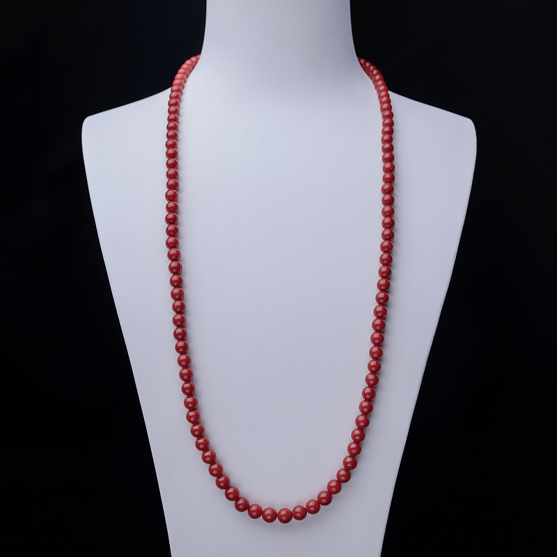 5.5mm沙丁朱红珊瑚108佛珠-红掌柜