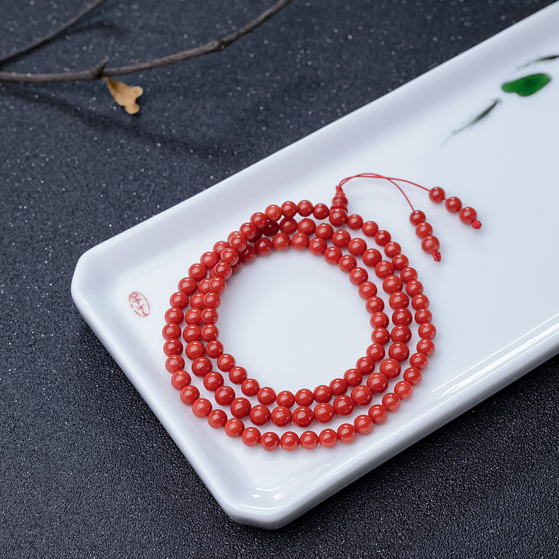 红珊瑚108佛珠-红掌柜