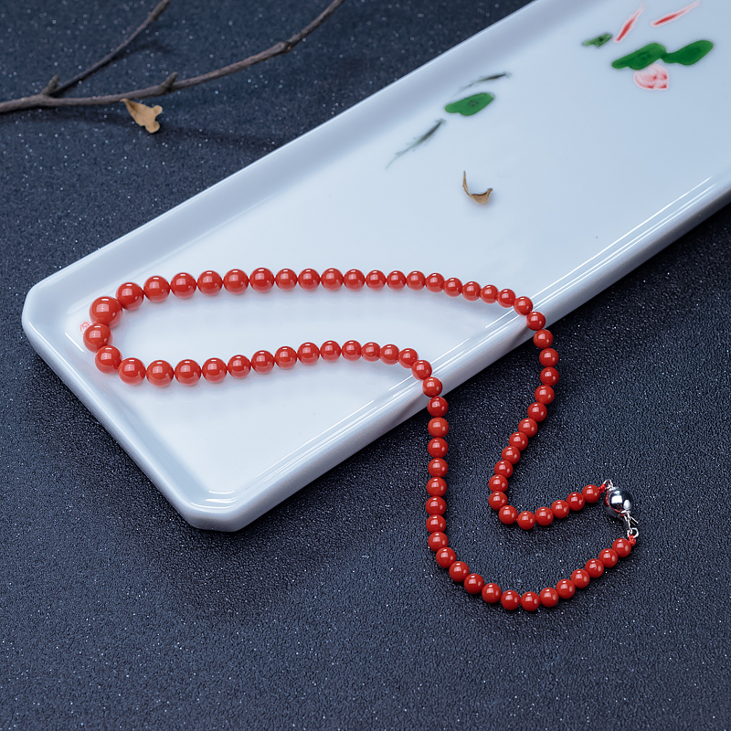 天然沙丁正红珊瑚塔链-红掌柜