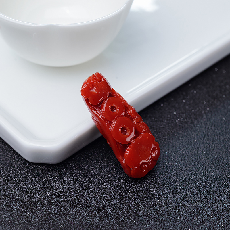 阿卡珊瑚如意吊坠-红掌柜