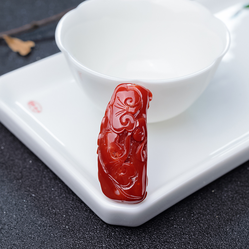 红珊瑚如意吊坠-红掌柜