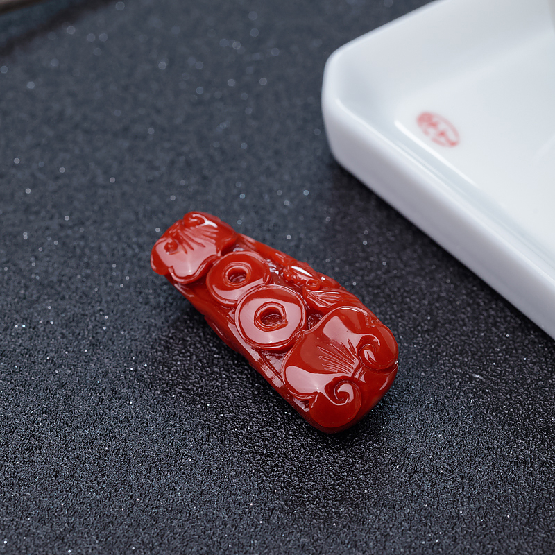 阿卡深红珊瑚吊坠-红掌柜