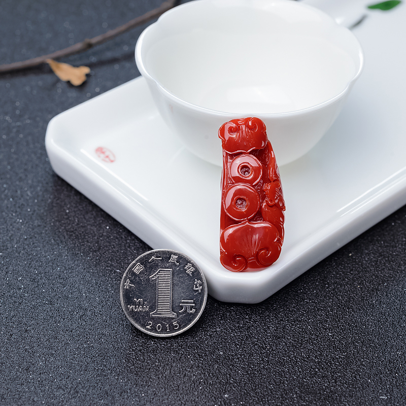 红珊瑚如意吊坠-红掌柜