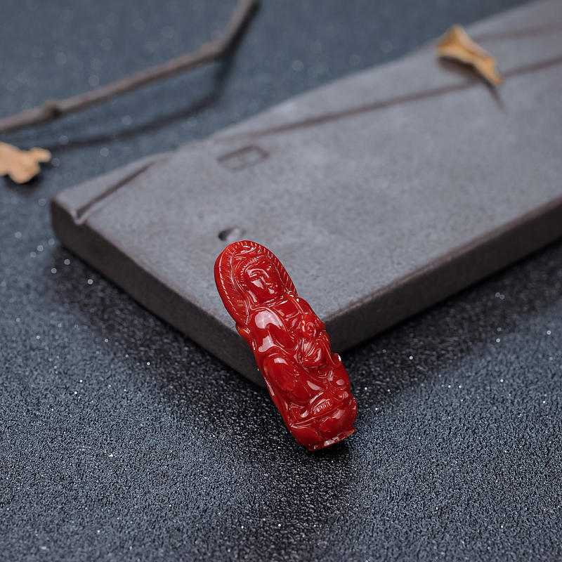 阿卡珊瑚观音吊坠-红掌柜