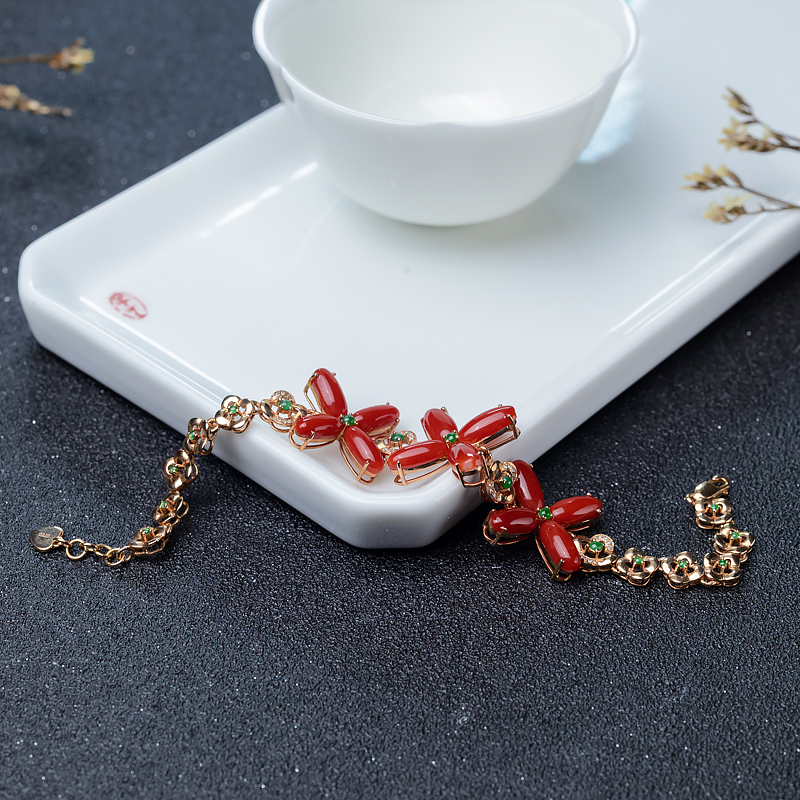 天然珊瑚手链-红掌柜