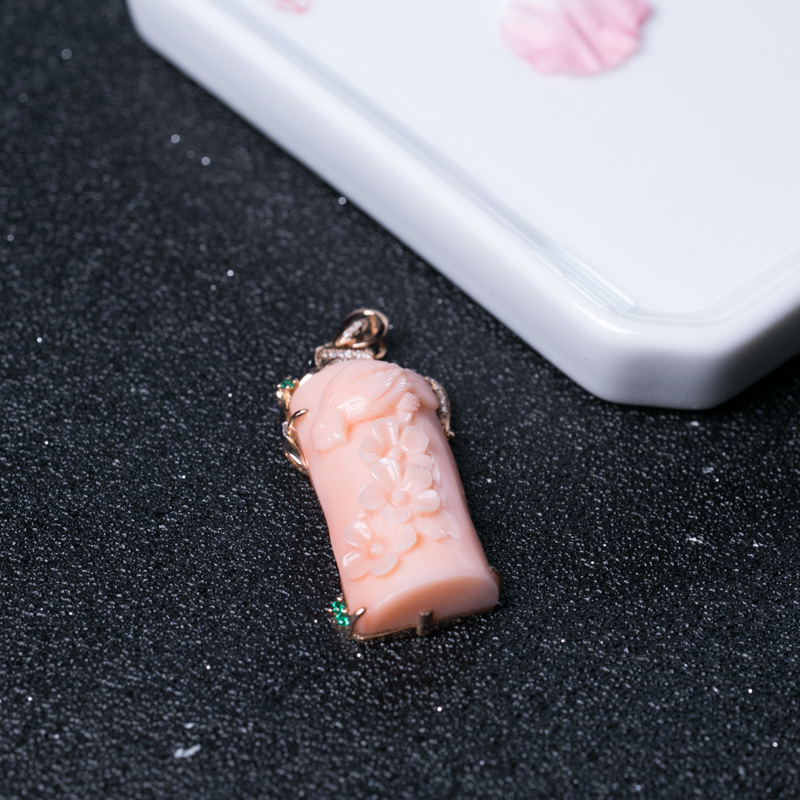 天然MISU珊瑚吊坠-红掌柜